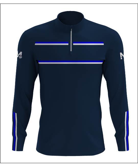 Stretford Half Zip - Navy/Royal/White
